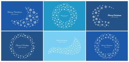 Set of Merry Christmas backgrounds with snowflakes vector