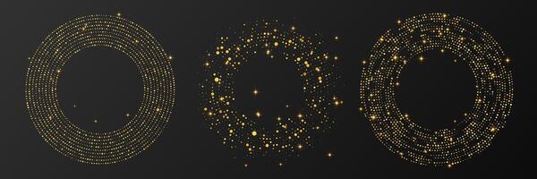 Abstract gold glowing halftone dotted background vector