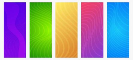 Modern colorful gradient background with wave lines vector