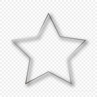 Silver glowing star shape frame with shadow vector