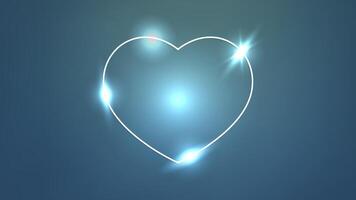 Neon frame in heart form with shining effects vector