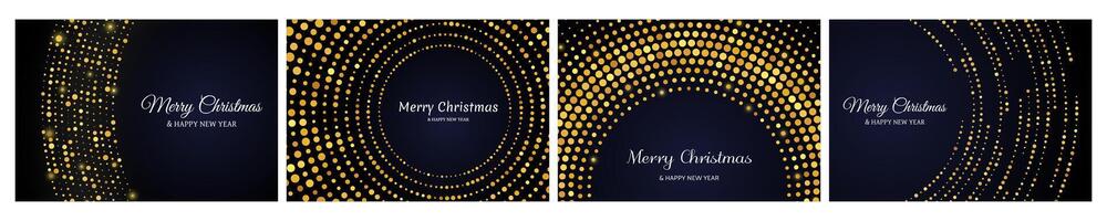 Merry Christmas backgrounds with gold glitter pattern vector