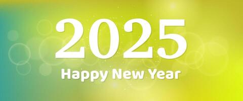 Happy new year 2025 inscription on blurred background vector