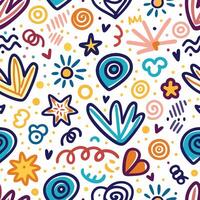 a colorful flower and sun design with clouds and stars vector