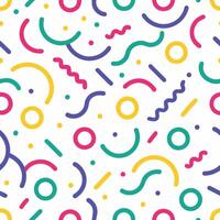 seamless pattern with colorful geometric shapes and lines vector