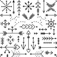 a set of arrows and arrows in black and white vector