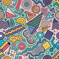 seamless pattern with colorful geometric shapes and shapes vector