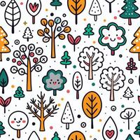 seamless pattern with trees and trees vector
