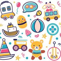 a collection of different toys and other items vector