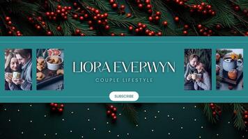 Teal Christmas Youtube Banner template