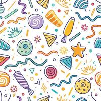 seamless pattern with candy and confectionery items vector