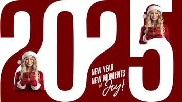 Red White Minimalist New Year Facebook Cover Mobile template