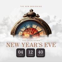 White New Year Countdown Instagram Post template