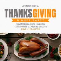 Thanksgiving Dinner Event Invitation template
