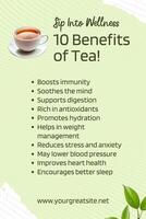 Top 10 Pinterest Graphic about Tea template