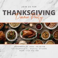 Thanksgiving Dinner Event Invitation template