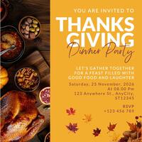 Thanksgiving Dinner Event Invitation template