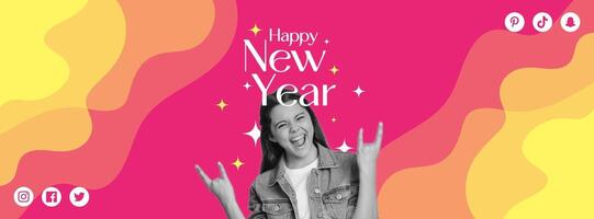Happy New Year Theme Cover for Influencer template