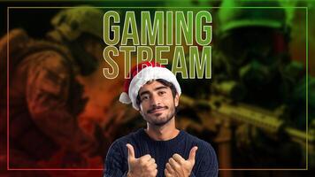 Gaming Stream with Christmas Theme  Youtube Banner template