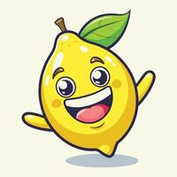 a cartoon lemon character with a big smile vector