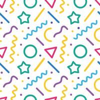 seamless pattern with colorful geometric shapes and stars vector