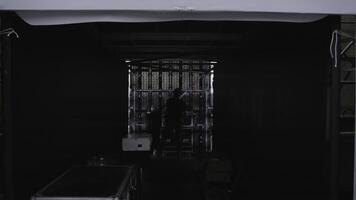 Georgia, Tbilisi - June 17, 2024. An Inside Look at the Setup and Arrangement in a Media Production Area Behind the Scenes. Clip photo