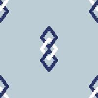 Seamless Ikat Pattern Texture 3 Diamond Frames of White and Navy Blue on Pale Grey Background. Repeat, Traditional, Motif, needle craft, handmade, minimal vector
