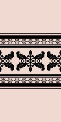 Elegant Mystery Rich in Black Embroidery on Light Beige Nude Pink Background Seamless Pattern. Stripe with Scroll Ornament Sign Of Nature Feather leaf. Illustration for Elegant Textile Design.