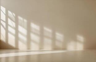 An empty room with a wall and a window photo