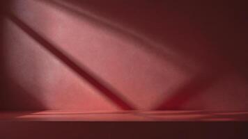 A red wall with a window and a shadow photo