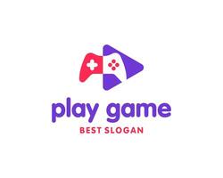 Gamepad Joystick Game Controller Console Play Button Media Logo Design Illustration vector