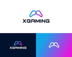 Initial Letter X Gamepad Joystick Game Controller Console Gaming Logo Design Illustration vector