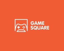 Gamepad Joystick Game Controller Console Gaming Square Simple Modern Logo Design Illustration vector