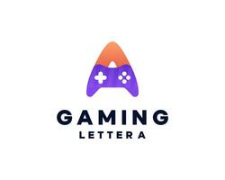 Initial Letter A Gamepad Joystick Game Controller Console Gaming Modern Colorful Logo Design Illustration vector
