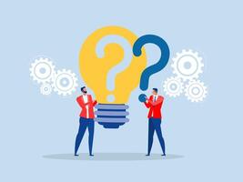 Question and answer solving problem or business solution or support idea concept ask for reply or idea to solve difficulty and trouble FAQ conversation. vector