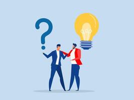 Question and answer, solving problem or business solution or support idea concept, ask for reply or idea to solve difficulty and trouble, FAQ conversation. vector