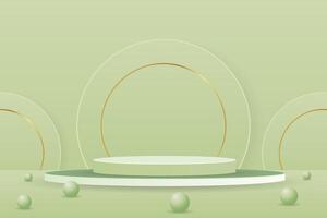 green abstract geometric podium illustration for product display vector