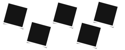 Realistic three black polaroid photo frames for paper design. Old paper blank photo frame.5 vector