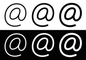 Email symbol icon. At symbol icon communication sign illustration. Editable and scalable. vector