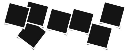 Old paper blank photo frame. Realistic black polaroid photo frames for paper design. vector