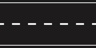 Road top aerial view seamless empty straight road dashed line marking. Asphalt road top aerial view. vector