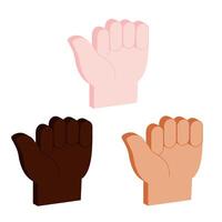 isometric hands fist power set vector