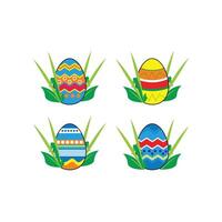 a collection of colorful easter eggs on a white background. vector