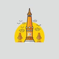 Image of the Jogjakarta monument with the iconic patterns of the Jogja region vector