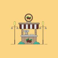 a store with a sign that says fresh fruit and vegetables. vector