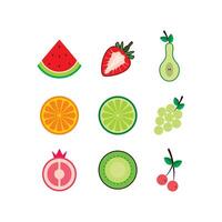 Fruit icons set vector