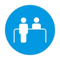 Customer service desk icon. Reception symbol for graphic design, logo, web site, social media, mobile app, ui vector