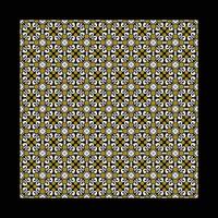 a black and white image of a square with a black border and a gold pattern vector