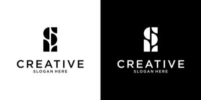 SL or LS initial letter logo design template vector