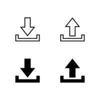 Download and upload icon in generic style. Downloading and uploading sign symbol vector